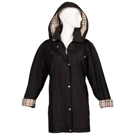 burberry hooded raincoat plaid lining black|burberry raincoat nordstrom.